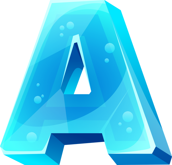 ice crystal font typeface type alphabet A