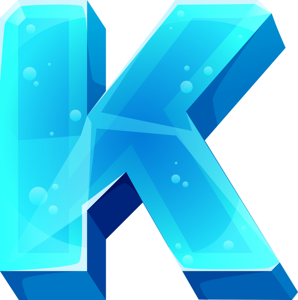 ice crystal font typeface type alphabet K